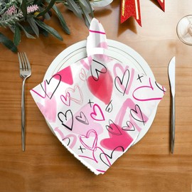 STAYTOP Cloth Napkins,Love Heart Soft and Skin Friendly Dinner Napkins for Family Hotel Parties Cocktail Napkins 4PCS