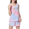 Beezizac Girls Sleepover Matching Tank Top & Shorts Tie Dye