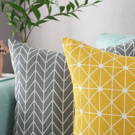 TAOSON Green Trees Pattern Cotton Flax Soft Home Decorative Throw Cushion Cover Pillow Cover Pillowcase with Hidden Zipper Closure Only Cover No Insert 18x18 Inch 45x45cm