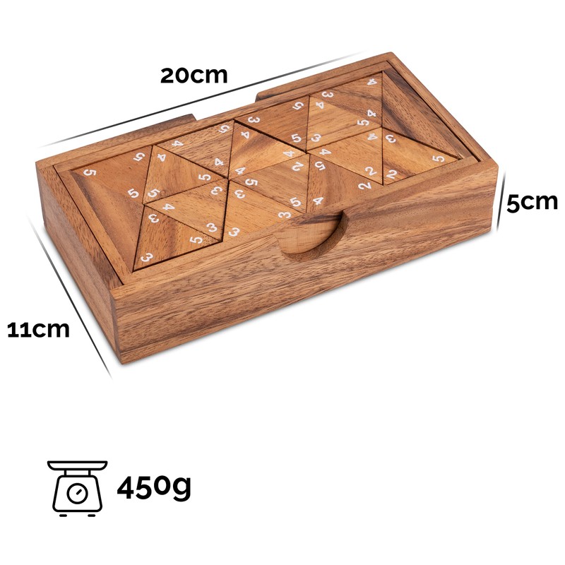 LOGOPLAY Tridomino Triomino Triomino Triangle Domino Tile Game Wooden Board