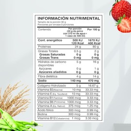BIOSUPL  Protena Vegetal adicionada con Colgeno Hidrolizado,Magnesio y Vitaminas, Sabor Fresa, 900 g.- Suplemento Alimenticio.                        