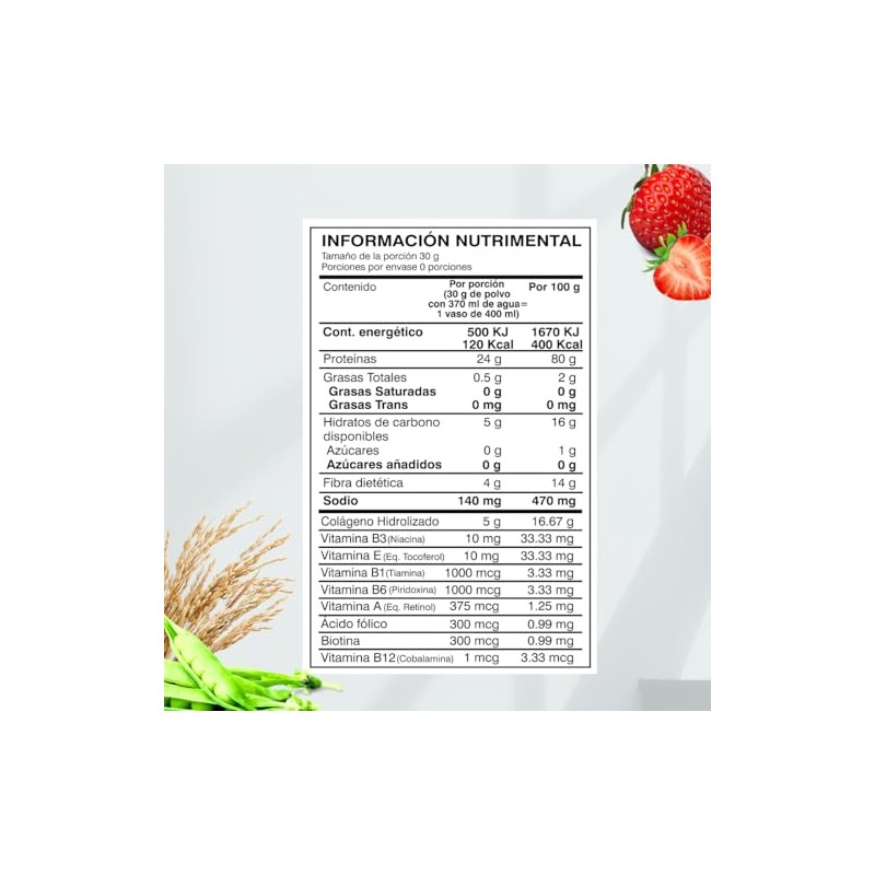 BIOSUPL Protena Vegetal adicionada con Colgeno Hidrolizado,Magnesio y Vitaminas, Sabor