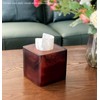 Smooth Tortoiseshell Finish Facial Tissue Box Cover - Brown Resin