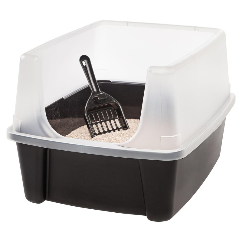 IRIS USA Large Cat Litter Box with Scatter Shield and