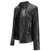 Women's Trendy Faux Leather Jacket Moto Short Jacket Fashion PU Jacket Coat (XL, Black)