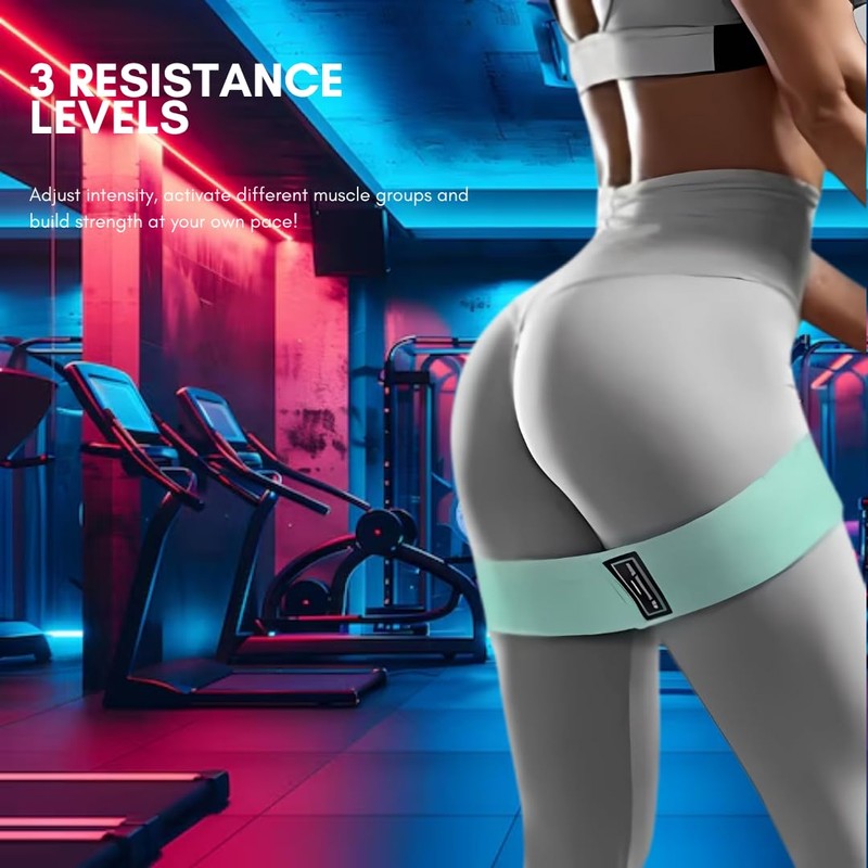 Fabric Resistance Bands, Set of 3 for Exercise with Carry