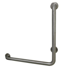 Kingston Brass GBL1224CSL8 24"x 24" L-Shaped Grab Bar - Left Hand, Brushed Nickel