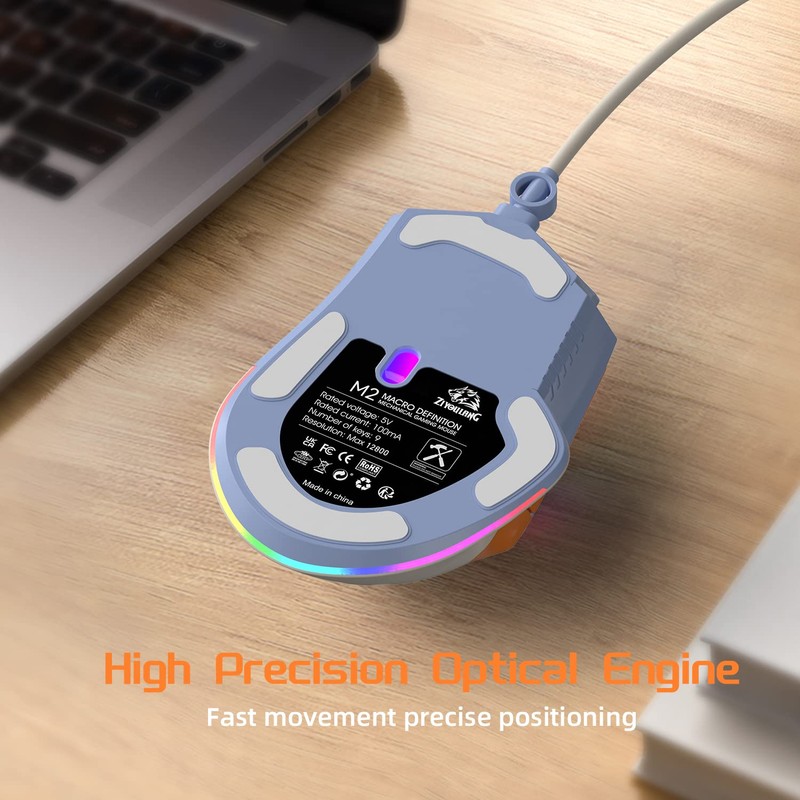 MAGIC-REFINER M2 Wired Gaming Mouse with 6 Types RGB Backlit