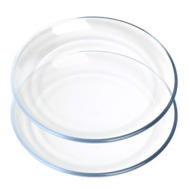 FOYO Oven Basics Glass Plate Set, 10 inch Round Tempered Glass Pie Dish, Set of 2