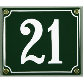 Buddel Bini Wetterfestes Emaille Hausnummernschild 21 12 x 14 cm, sofort lieferbar, grün