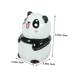 Mikinona 2pcs Ceramic Panda Seasoning Jar Salt Pepper Portable Kitchen Salt Container Set of 2 White