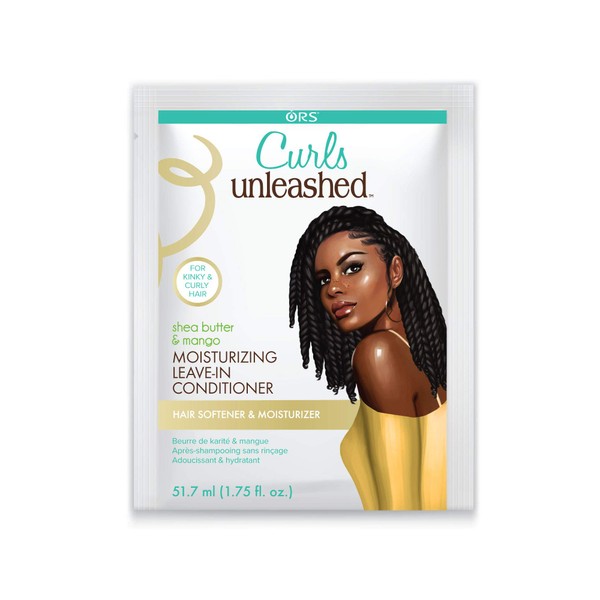 Curls Unleashed Shea Butter and Mango Moisturizing Leave-In Conditioner, 1.75 Ounce Travel Packet (Pack of 4)