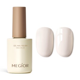 MEGIOR Gel Nail Polish 15ML Milkshake Color Gel Polish Soak Off UV LED White Pink Nail Polish Gel Nail Art Manicure Salon Solid Gel 0.5Oz Gel for Girls All Season