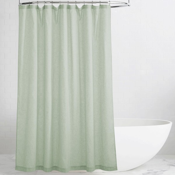 KGORGE Linen Shower Curtain - Semi Sheer Lightweight Button Hole