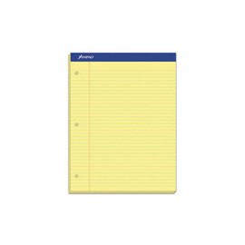 Ampad Evidence Dual Pad, Narrow/Margin Ruled, Size 8.5 x 11.75 Inches, Canary Paper, 100 Sheets Per Pad (20-246),
