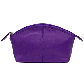DJNY Genuine Leather Cosmetic Pouch DJ6480 (One Size, Purple)