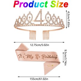 Mtxorvix Birthday Crown and Sash, Birthday Decorations for Girl 4/5/6 Years Old It’s My Birthday Girl Birthday Gifts, Birthday Happy, Birthday Party Favor Supplies (4th)