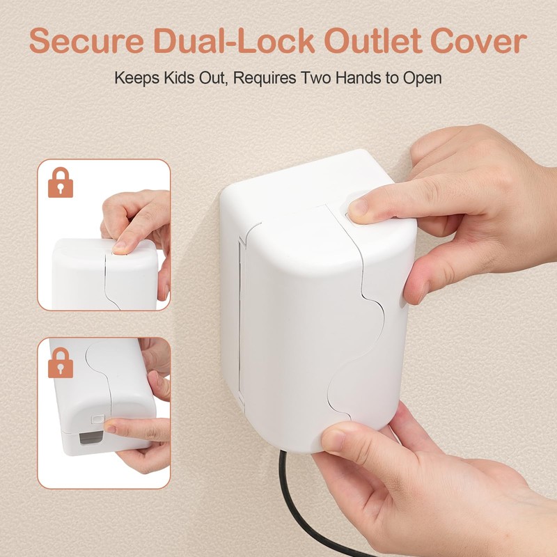 Havenso Child Proof Outlet Cover, Double Lock System, Duplex &