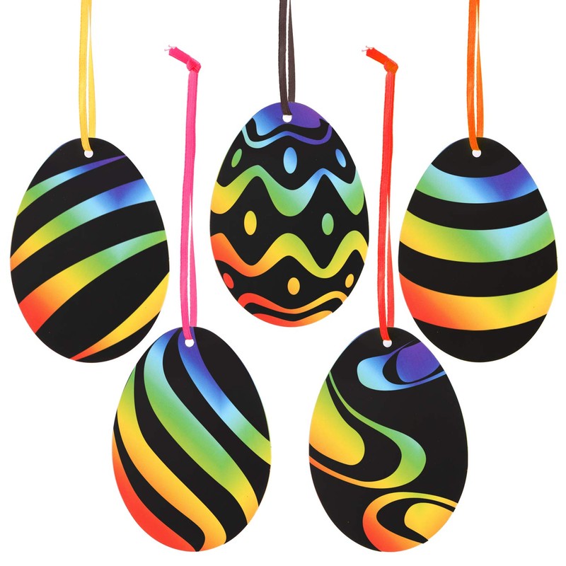 HOWAF Easter Scratch Art Egg Decorations, Easter Scratch Cards Scratch