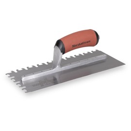 MARSHALLTOWN Euro Notched Trowel, 11 x 4 1/2 tempered steel blade, Flooring and Tiling tool, Made in the USA, EUR11SD