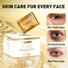 CHMI 24K Gold Under Eye Patches – 200 Pairs for Puffy Eyes, Dark Circles, Eye Bags & Wrinkles, Anti-Aging Collagen Eye Masks, Hydrating Skin Care for All Skin Types, Beauty & Personal Care Essentials