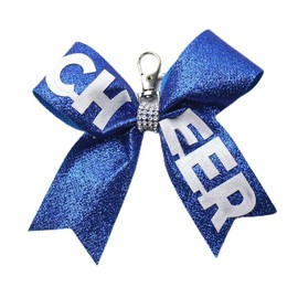 MMIUAEG Bowknot Cheer Keychain Glittering Game Day Keyring Keychain Cheerleader Accessory Cheer Mom Jewelry Bag Wallet Purse Decors Sport Lover Gift-Blue