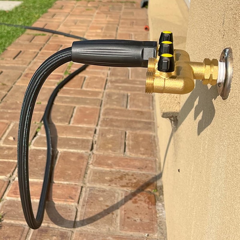 HQMPC Hose Splitter Garden Hose 3 Way Valve Brass Hose