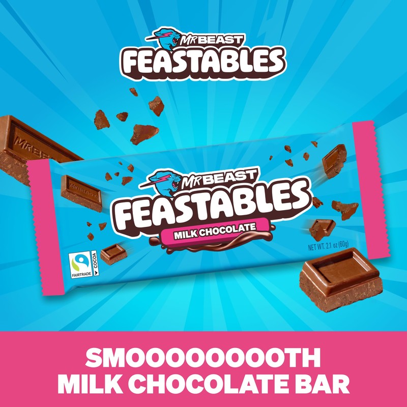 Feastables MrBeast Milk Chocolate Chocolate Bar, King Size Candy Bar