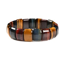 Unbranded Multi-color Tiger Eye Double Drill Bracelet Size Approx 11x15mm Length 7.5"