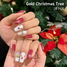 Christmas Nagelfolie UV Härtend - 28 Stück Nagelsticker UV Gel Nagelfolien Selbstklebend Nail Sticker Nagellackstreifen Gel-Nagelaufkleber Christmas Art Stickers DIY für Damen Mädchen