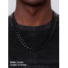 Black Stainless Steel Cuban Link Chain for Men 12mm 18Inch