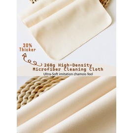 Glasses Cleaning Cloth, 30% Thicker 260g High-Density Microfiber Cleaning Cloth for Glasses, Lens and Screens, Ultra-Soft Suede Texture Lens Cleaning Cloth for Camera, VR, Tablets