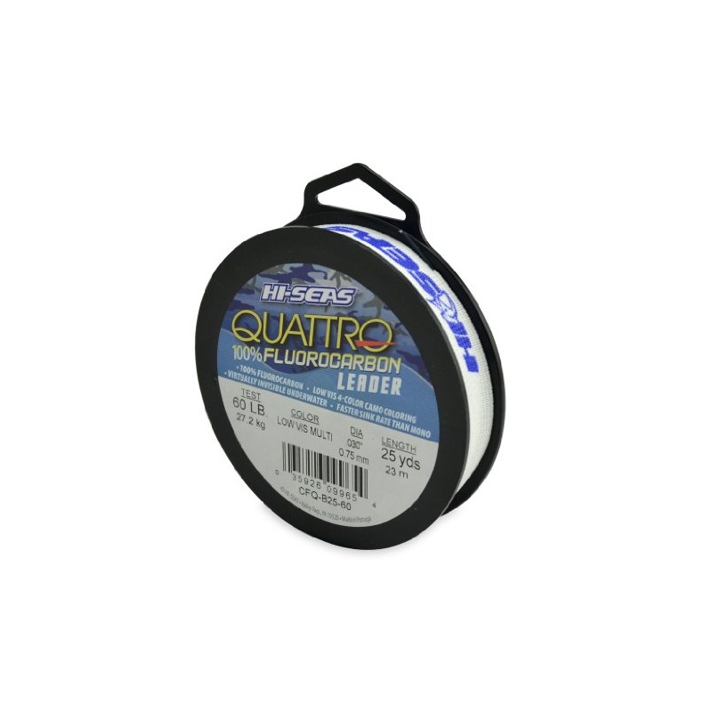 HI-SEAS Quattro 100-Percent Fluorocarbon Leader, Camouflage, 25-Yard/60-Pound