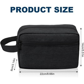 Aucuu Toiletry Bag for Men and Women, Travel Wash Bag, Waterproof Shaving Bag, Toiletries Accessories Cosmetic Bag, Makeup Bag with Handle, Travel Toiletry Wash Bag for Men and Women, Black