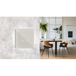 iotty E2 PLUS Smart Wi-Fi Switch for Lights and Gates, works with Google Home/Alexa/Siri/IFTTT, remote control, iOS/Android App, Backlit Glass Touch Plate, Temperature and Brightness Sensors, Brown