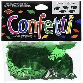 Beistle Green Grad Caps Confetti