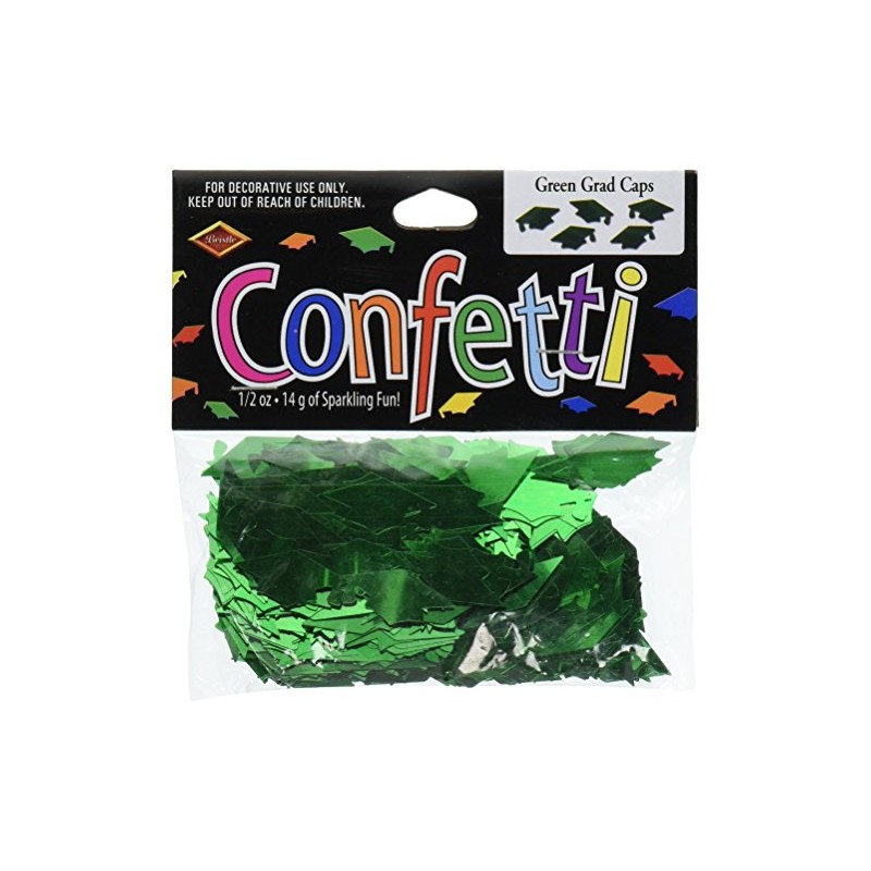 Beistle Green Grad Caps Confetti