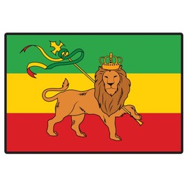 The Lion of Judah Rasta Flag Sticker Rastafarian Jamaica Reggae Africa Ethiopia Emperor Haile Selassie Judah Lion Flag Vinyl Bumper Decal Sticker