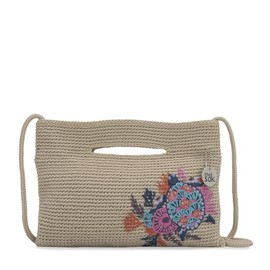 The Sak Resak Crossbody Bag in Recycled Hand-Crochet, Convertible Purse, Ecru Seascape