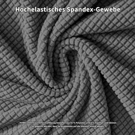 HOMECOVER Dining Room Chair Seat Covers Set of 4, Stretch Jacquard Chair Cover Seat Removable Washable for Dining Room Kitchen Office Chairs Hotel Grey Set of 4