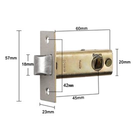 2 Sets 45mm Tubular Latch Tubular Door Mortice Latch Tubular Mortice Latches Tubular Latch Compatible with Various Door Lock Handles