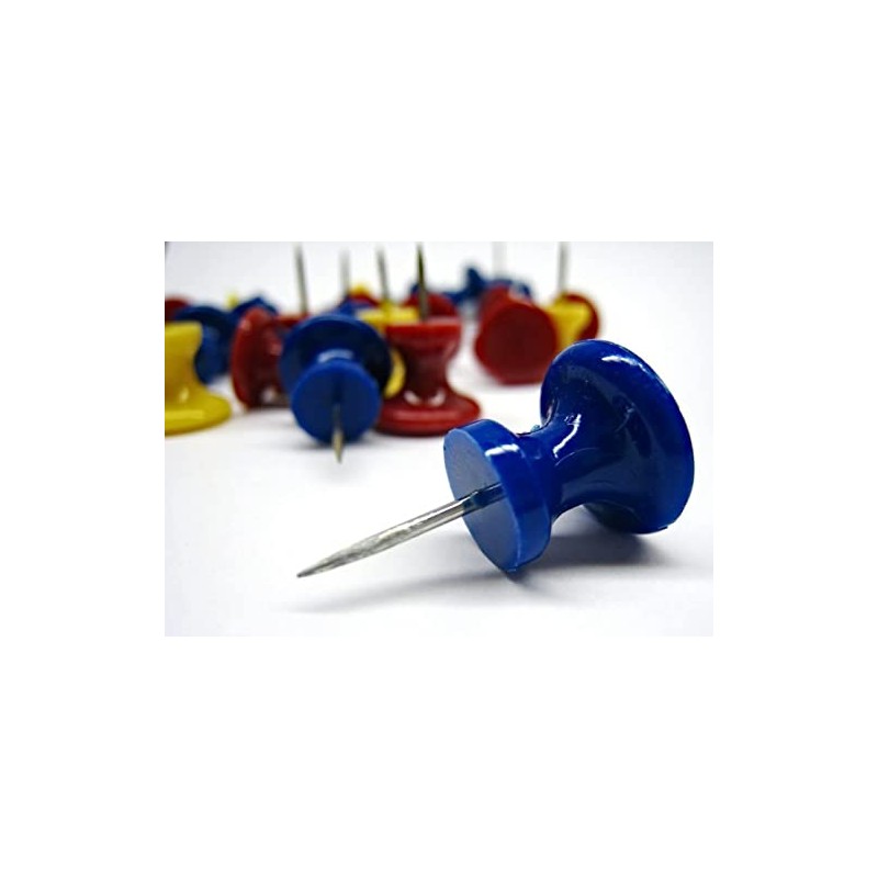 100 Drawing Push Pins for Cork Notice Board, Coloured Push