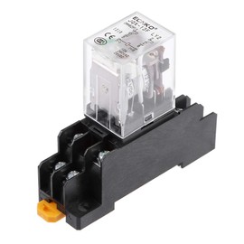 uxcell Electromagnetic Power Relay, JQX-13F DC 12V Coil DPDT 8 Pins Green Light Electromagnetic Power Relay + Socket
