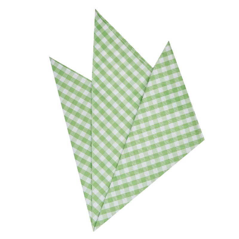 Jacob Alexander Gingham Checkered Pattern Pocket Square - Lime Green