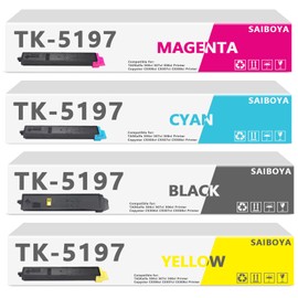 TK-5197 TK5197 TK-5197K TK-5197C TK-5197M TK-5197Y Toner Cartridge Replacement for Kyocera TASKalfa 306ci 307ci 308ci,Copystar CS306ci CS307ci CS308ci Printer (Black Cyan Yellow Magenta,4-Pack)