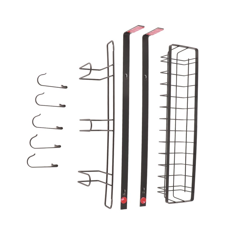 Refrigerator Hanging Shelf Nail Free with Hooks Black Refrigerator Spice