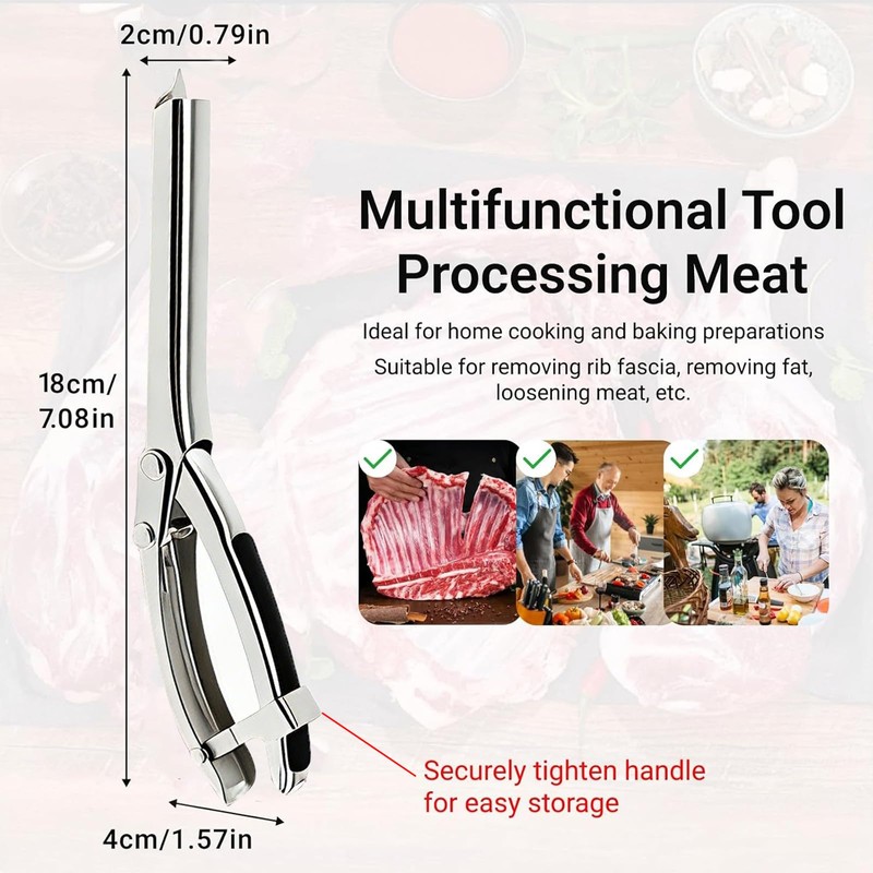 Rib Membrane Removal Tool,Stainless Steel Rib Prep Tool Membrane Remover,BBQ