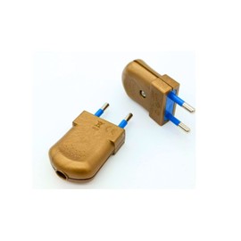 Prometeo Electronics Set of 2 10 A Gold Plated 2 Pin Plugs - Made in Italy - IMQ 250 V
