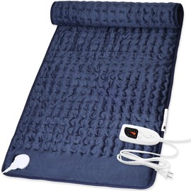 Deepsoon Heating Pad,Electric Heating Pads for Back,Neck,Abdomen,Moist Heating Pad for Shoulder,Knee,Arms,Legs,Dry/Moist Heat & Auto Shut Off,Christmas Gifts for Men and Women,Navy Blue,40x20 Inch
