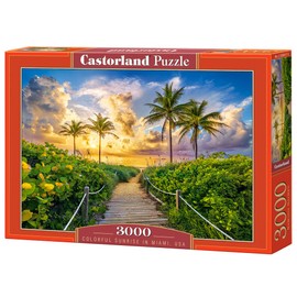 CASTORLAND 3000 Piece Jigsaw Puzzle, Colorful Sunrise in Miami, USA, Adult Puzzle, Castorland C-300617-2